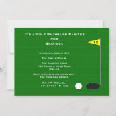 Invitation Enterrement de vie de garçon de golf 18e trou de g (Devant)