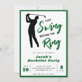 Invitation Enterrement de vie de garçon de golf Dernier swing (Devant)