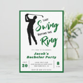 Invitation Enterrement de vie de garçon de golf Dernier swing (Debout devant)
