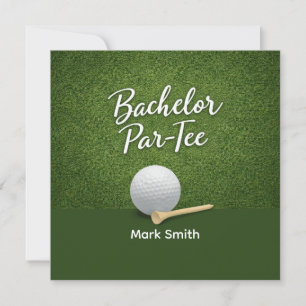 Invitation Enterrement de vie de garçon de golf sur le green 