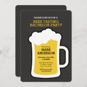 Invitation Enterrement de vie de garçon dégustation de bière (Devant / Derrière)
