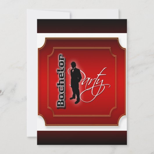 Invitation Enterrement de vie de garçon élégant personnaliser (Devant)
