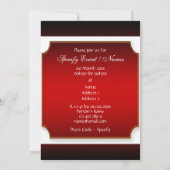 Invitation Enterrement de vie de garçon élégant personnaliser (Dos)