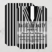 Invitation Enterrement de vie de garçon en costume de la Mafi (Devant / Derrière)