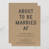 Invitation Enterrement de vie de garçon / fille drôle Marié A (Devant / Derrière)