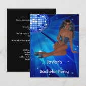 Invitation Enterrement de vie de garçon Fille Sexy Club Disco (Devant / Derrière)