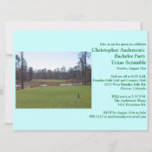 Invitation Enterrement de vie de garçon Golfeur Golf Golfing. (Dos)