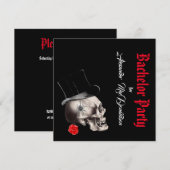 Invitation Enterrement de vie de garçon gothique, rock ou bik (Devant / Derrière)