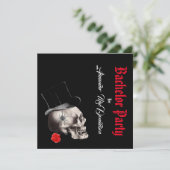 Invitation Enterrement de vie de garçon gothique, rock ou bik (Debout devant)