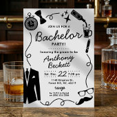 Invitation Enterrement de vie de garçon gribouillages fantais