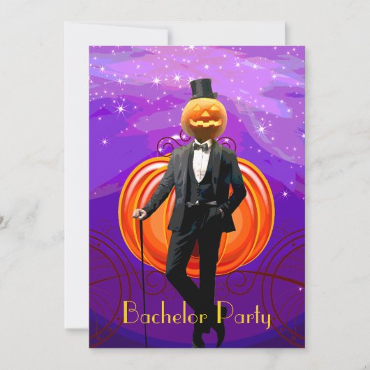 Invitation Enterrement de vie de garçon Halloween avec le mar (Devant)