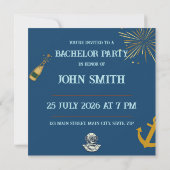 Invitation Enterrement de vie de garçon marin (Dos)