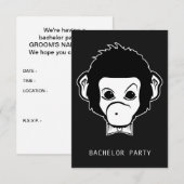 Invitation enterrement de vie de garçon mister monkey (Devant / Derrière)