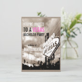 Invitation Enterrement de vie de garçon Moderne à Las Vegas S (Debout devant)