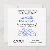 Invitation Enterrement de vie de garçon ou de jeune fille de (Dos)