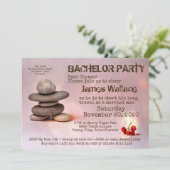 Invitation Enterrement de vie de garçon Samouraï Zen Stones p (Debout devant)