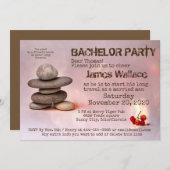 Invitation Enterrement de vie de garçon Samurai Zen Stones pe (Devant / Derrière)