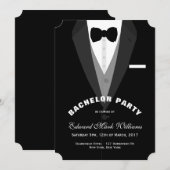 Invitation Enterrement de vie de garçon Smoking (Devant / Derrière)