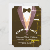 Invitation Enterrement de vie de garçon Smoking Vintage (Devant)