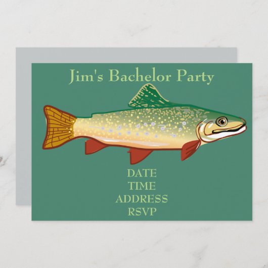 Invitation Enterrement de vie de garçon sur le thème de la pê (Devant / Derrière)