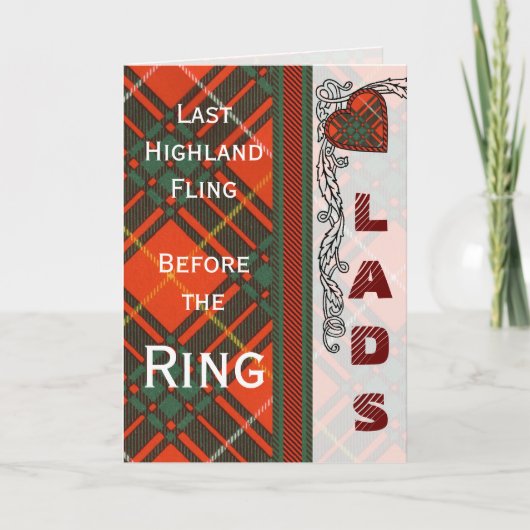 Invitation Enterrement de vie de garçon - Tartan écossais Nic (Devant)