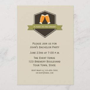 Invitation Enterrement de vie de garçon Toast à la bière