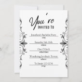 Invitation Enterrement de vie de garçon Tuxedo Vintage (Dos)