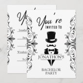 Invitation Enterrement de vie de garçon Tuxedo Vintage (Devant / Derrière)