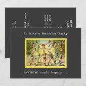 Invitation Enterrement de vie de garçon vintage amusant (Devant / Derrière)