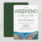 Invitation Enterrement de vie de garçon Weekend en forêt (Devant / Derrière)