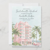 Invitation Enterrement de vie de jeune fille à Miami Beach (Devant)