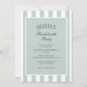 Invitation Enterrement de vie de jeune fille à rayures côtièr