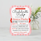 Invitation Enterrement de vie de jeune fille aux rayures roug (Debout devant)