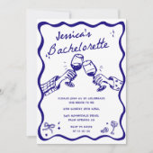 Invitation Enterrement de vie de jeune fille avec cocktail de (Devant)