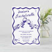 Invitation Enterrement de vie de jeune fille avec cocktail de (Debout devant)