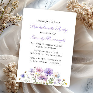 Invitation Enterrement de vie de jeune fille Boho Wildflowers