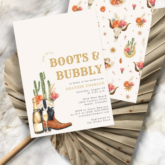 Invitation Enterrement de vie de jeune fille Boots Western