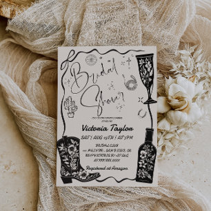 Invitation Enterrement de vie de jeune fille Boots Western et