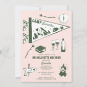 Invitation Enterrement de vie de jeune fille Camping Bach Wee (Devant)