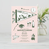 Invitation Enterrement de vie de jeune fille Camping Bach Wee (Debout devant)