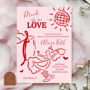Invitation Enterrement de vie de jeune fille capricieux dessi