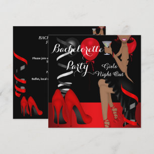 Invitation Enterrement de vie de jeune fille chaussure rouge 