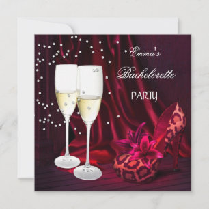 Invitation Enterrement de vie de jeune fille chaussures rouge