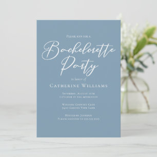 Invitation Enterrement de vie de jeune fille chic bleu côtier