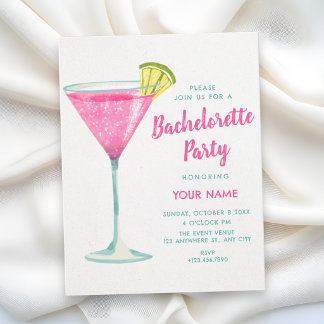 Invitation Enterrement de vie de jeune fille cocktail