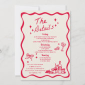 Invitation Enterrement de vie de jeune fille Cocktail Dessiné (Dos)