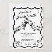Invitation Enterrement de vie de jeune fille cocktail noir de (Devant)
