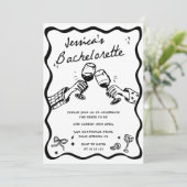 Invitation Enterrement de vie de jeune fille cocktail noir de (Debout devant)