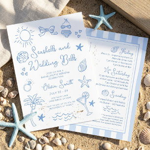 Invitation Enterrement de vie de jeune fille Coquillages et C