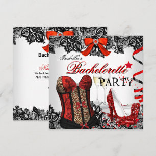 Invitation Enterrement de vie de jeune fille Corset en dentel